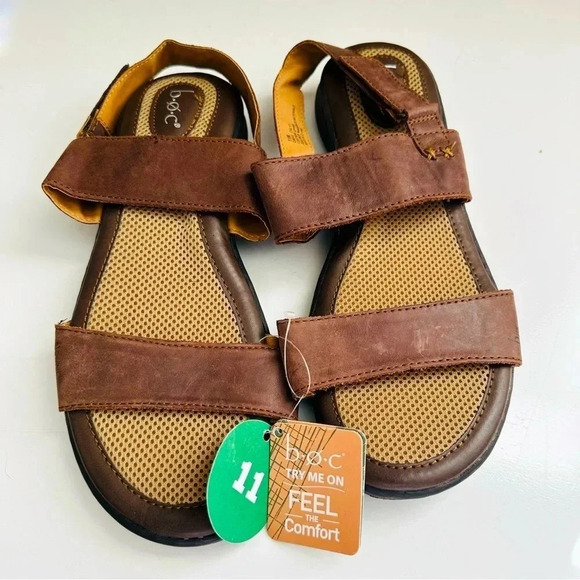 NWT Boc Concept Genuine Leather Berries Cushioned Comfort Strap Sandals - Picture 1 of 6